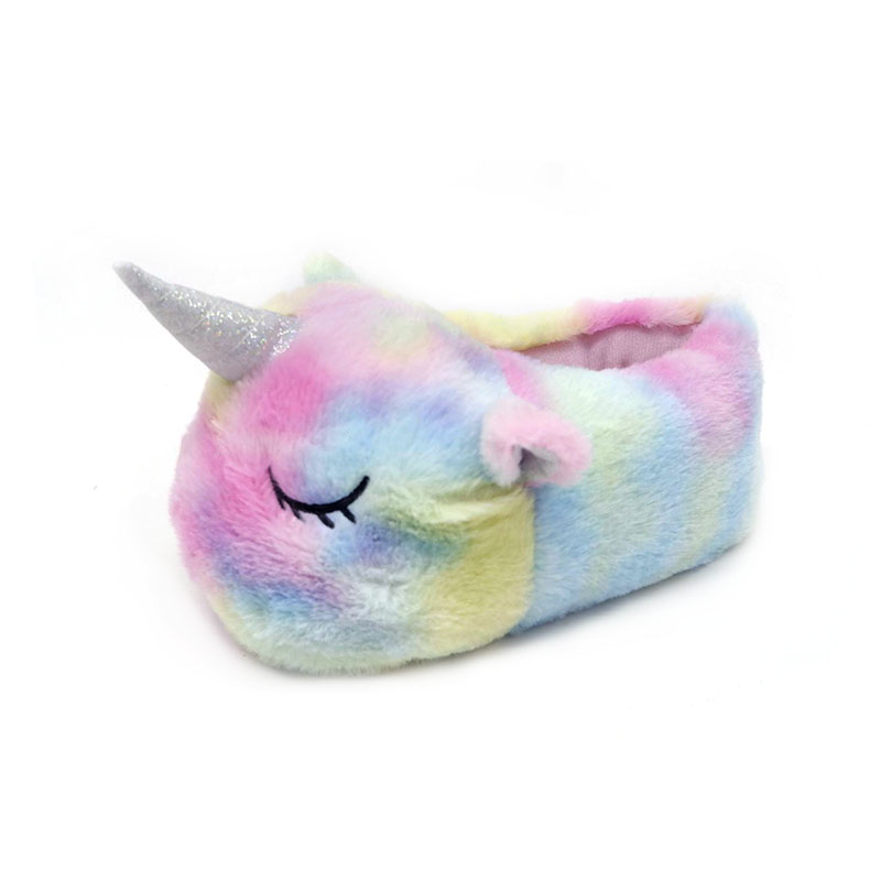 Schlafende Regenbogen-Einhorn-Hausschuhe