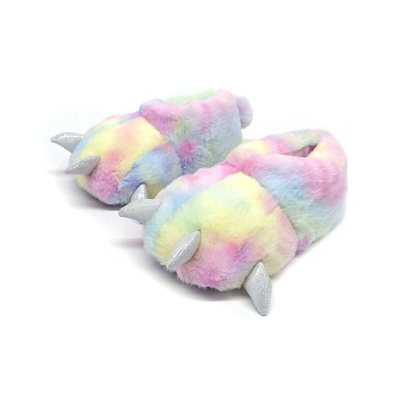 Hausschuhe mit Regenbogen-Dinosaurierkrallen